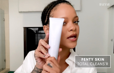 Rihanna goes make up free as she reveals skincare routine