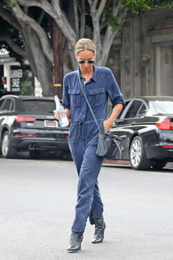 Slender Leona Lewis proves her stylish flair in utility inspired jumpsuit as she treats herself to a pampering session at the hair salon in LA