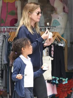 Ellen Pompeo and daughter Stella get out for some frozen yogurt in Beverly Hills.