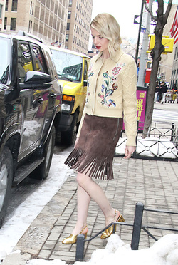 Lucy Boynton seen in New York City