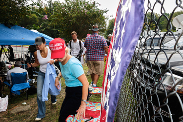 Trump supporters gather outside Fulton County Jail
