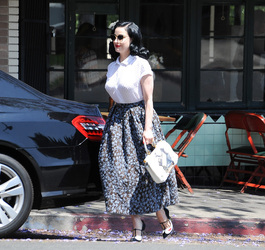 Dita Von Teese in her trademark vintage style seen out in Los Angeles Dita Von Teese in her trademark vintage style seen out in Los Angeles