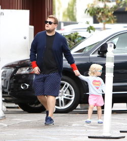 James Corden And Family Hanging Out In Brentwood