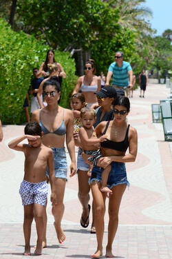Kourtney Kardashian seen out and about at the beach wearing a bikini on June 11 2017 in Miami Florida.
