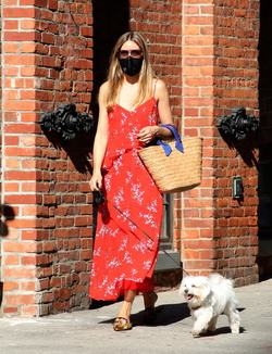 Olivia Palermo Takes her Dog Mr Butler out for a Walk