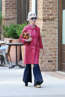 Linda Rodin out for a walk
