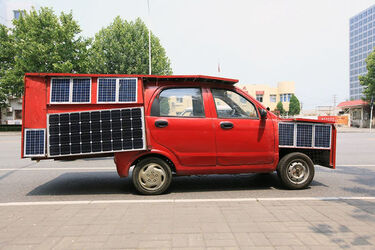 Chinese Man Becomes Pioneer With Bizarre SolarPowered Car Chinese Man Becomes Pioneer With Bizarre SolarPowered Car