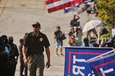 Trump supporters gather outside Fulton County Jail