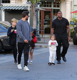 Scott Disick and his children Mason and Penelope hit a Calabasas frozen yogurt shop for a refreshing treat