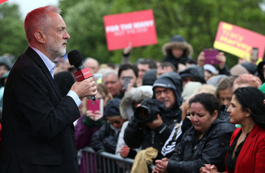 Jeremy Corbyn campaigning on Teesside