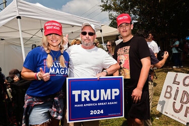 Trump supporters gather outside Fulton County Jail
