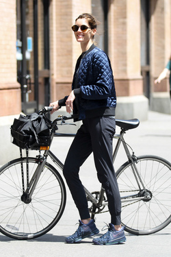 Hilary Rhoda Walks Bike in the East Village
