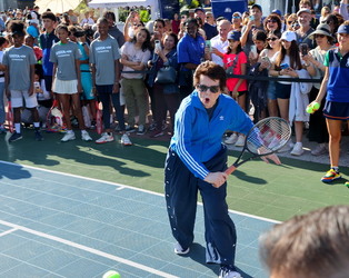 Tennis Legend Billie Jean King And Coco Gauff Play Friendly Match At US Open 2024 in NYC