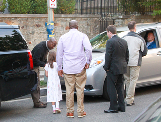 Ivanka Trump and family leaving their home