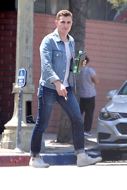 Dave Franco with tablet and bottled drink seen out in Los Angeles Dave Franco with tablet and bottled drink seen out in Los Angeles