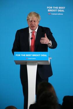 Boris Johnson on the campaign trail in Shildon County Durham