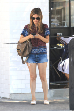 Rachel Bilson waits for her car at the valet while out in Studio City