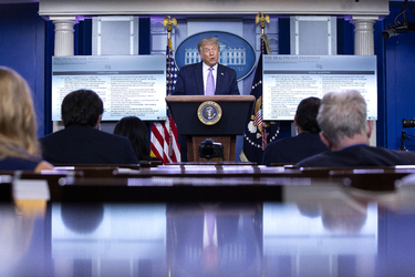 President Donald Trump Holds Press Briefing President Donald Trump Holds Press Briefing