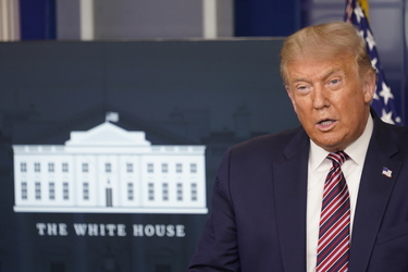 President Donald Trump Holds Press Briefing President Donald Trump Holds Press Briefing