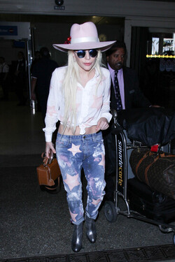 Lady Gaga pictured at LAX