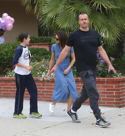 Selena Gomez Greeted by a fan While out With Bodyguard