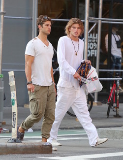 Jordan Barrett and Friend Shopping in Soho