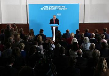 Boris Johnson on the campaign trail in Shildon County Durham