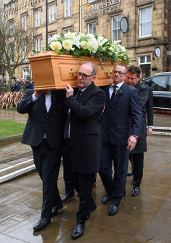 The funeral of late Manchester United and Scotland footballer Denis Law