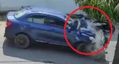 VIDEO Lucky to be alive scooter rider miraculously survives after being hit by car and catapulted through air VIDEO Lucky to be alive scooter rider miraculously survives after being hit by car and catapulted through air