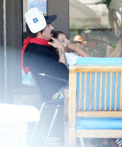 Doting dad Anthony Kiedis cuddles with son Everly Bear during lunch outing Doting dad Anthony Kiedis cuddles with son Everly Bear during lunch outing