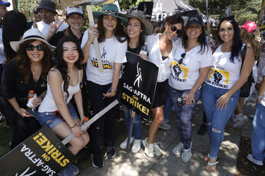 SAG AFTRA and WGA Strike At Warner Brothers Studios
