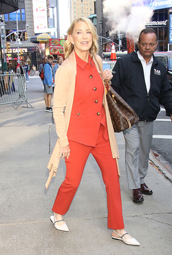 Chris Evert Exits The Good Morning America Show in New York City