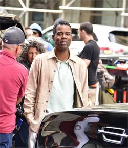Chris Rock and Adam Sandler on set of The Week Of Chris Rock and Adam Sandler on set of The Week Of