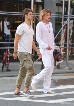 Jordan Barrett and Friend Shopping in Soho