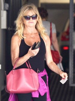 Film icon Goldie Hawn was spotted leaving the Gym in Brentwood. Film icon Goldie Hawn was spotted leaving the Gym in Brentwood.