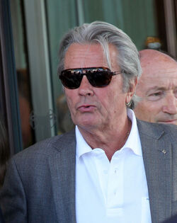 Alain Delon leaves his hotel in Cannes