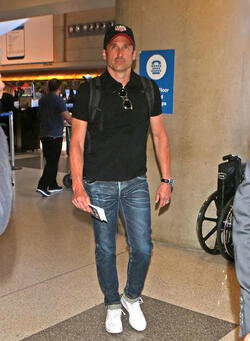 Patrick Dempsey In A Rush To Catch His Flight At LAX