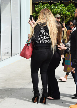 Mariah Carey sipping on drink in LA