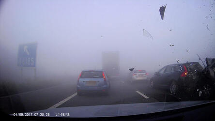 FOG CRASH IN LANCASHIRE FOG CRASH IN LANCASHIRE
