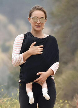 Natalie Portman hiking with infant daughter Amalia