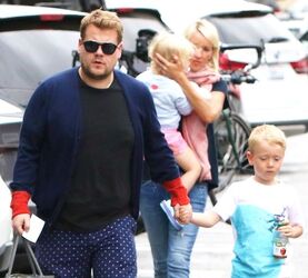 James Corden And Family Hanging Out In Brentwood