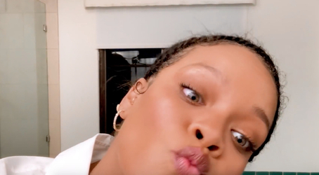 Rihanna goes make up free as she reveals skincare routine