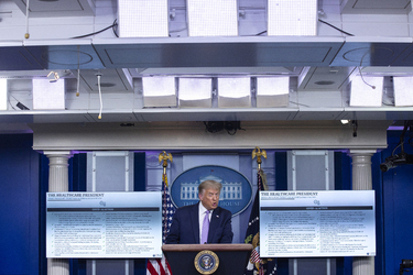 President Donald Trump Holds Press Briefing President Donald Trump Holds Press Briefing