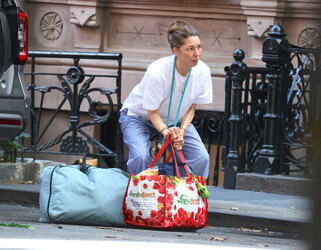 Sofia Coppola struggles with bags as she loads up her car in New York Sofia Coppola struggles with bags as she loads up her car in New York