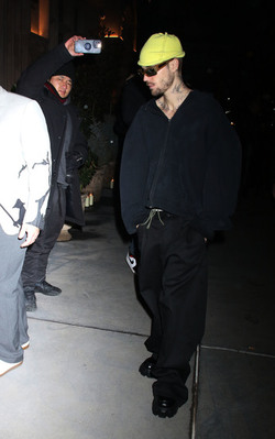 Justin Bieber and wife Hailey Bieber arriving at The Twenty Two