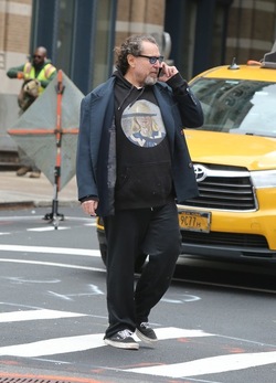 Julian Schnabel Walking by himself in Soho