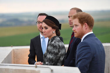 Kate William and Harry at The Commonwealth War Graves Commission Thiepval Memorial Kate William and Harry at The Commonwealth War Graves Commission Thiepval Memorial