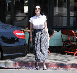 Dita Von Teese in her trademark vintage style seen out in Los Angeles Dita Von Teese in her trademark vintage style seen out in Los Angeles