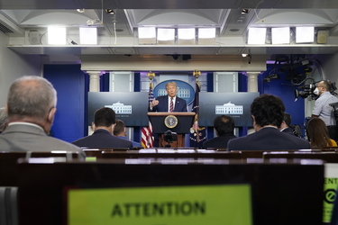 President Donald Trump Holds Press Briefing President Donald Trump Holds Press Briefing