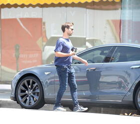 Tobey Maguire was spotted while out and about with a friend in West Hollywood